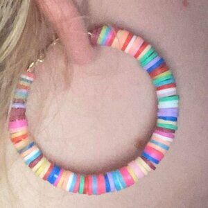 Multicolored Lightweight Hoop Earrings Design 3